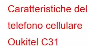 Caratteristiche del telefono cellulare Oukitel C31