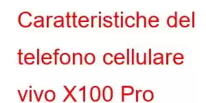 Caratteristiche del telefono cellulare vivo X100 Pro