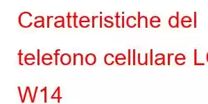 Caratteristiche del telefono cellulare LG W14