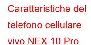 Caratteristiche del telefono cellulare vivo NEX 10 Pro