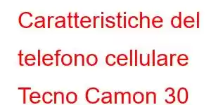 Caratteristiche del telefono cellulare Tecno Camon 30