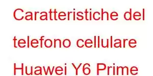 Caratteristiche del telefono cellulare Huawei Y6 Prime 2019