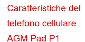 Caratteristiche del telefono cellulare AGM Pad P1