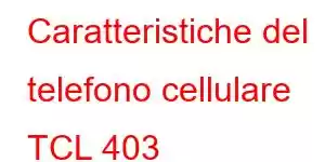 Caratteristiche del telefono cellulare TCL 403