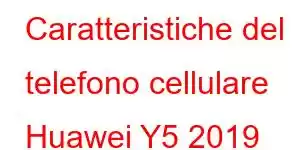 Caratteristiche del telefono cellulare Huawei Y5 2019