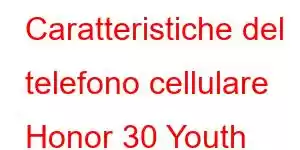 Caratteristiche del telefono cellulare Honor 30 Youth