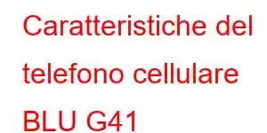 Caratteristiche del telefono cellulare BLU G41