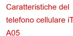 Caratteristiche del telefono cellulare iTel A05