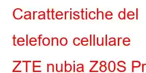 Caratteristiche del telefono cellulare ZTE nubia Z80S Pro