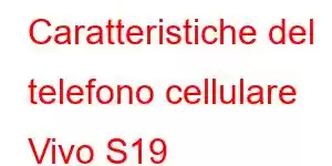 Caratteristiche del telefono cellulare Vivo S19