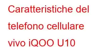 Caratteristiche del telefono cellulare vivo iQOO U10