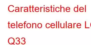 Caratteristiche del telefono cellulare LG Q33