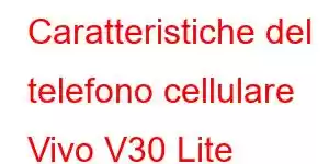 Caratteristiche del telefono cellulare Vivo V30 Lite