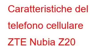 Caratteristiche del telefono cellulare ZTE Nubia Z20