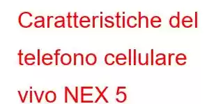 Caratteristiche del telefono cellulare vivo NEX 5