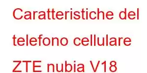 Caratteristiche del telefono cellulare ZTE nubia V18