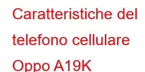 Caratteristiche del telefono cellulare Oppo A19K