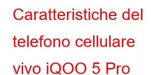 Caratteristiche del telefono cellulare vivo iQOO 5 Pro