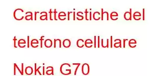 Caratteristiche del telefono cellulare Nokia G70