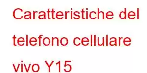 Caratteristiche del telefono cellulare vivo Y15