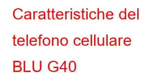 Caratteristiche del telefono cellulare BLU G40