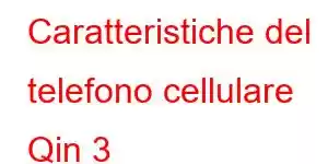 Caratteristiche del telefono cellulare Qin 3