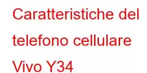 Caratteristiche del telefono cellulare Vivo Y34