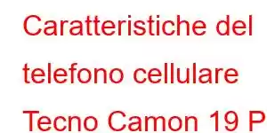 Caratteristiche del telefono cellulare Tecno Camon 19 P