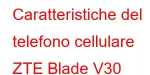 Caratteristiche del telefono cellulare ZTE Blade V30