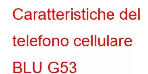 Caratteristiche del telefono cellulare BLU G53