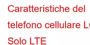 Caratteristiche del telefono cellulare LG Solo LTE