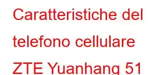 Caratteristiche del telefono cellulare ZTE Yuanhang 51