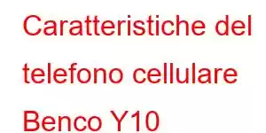 Caratteristiche del telefono cellulare Benco Y10