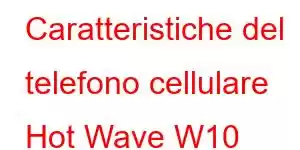 Caratteristiche del telefono cellulare Hot Wave W10