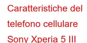 Caratteristiche del telefono cellulare Sony Xperia 5 III