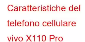 Caratteristiche del telefono cellulare vivo X110 Pro