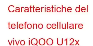 Caratteristiche del telefono cellulare vivo iQOO U12x