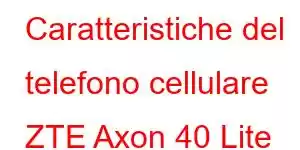 Caratteristiche del telefono cellulare ZTE Axon 40 Lite