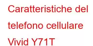 Caratteristiche del telefono cellulare Vivid Y71T