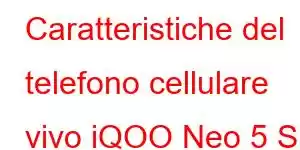 Caratteristiche del telefono cellulare vivo iQOO Neo 5 SE