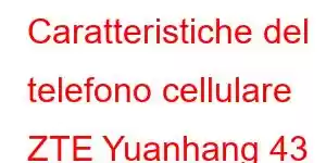 Caratteristiche del telefono cellulare ZTE Yuanhang 43