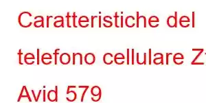 Caratteristiche del telefono cellulare Zte Avid 579