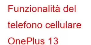 Funzionalità del telefono cellulare OnePlus 13
