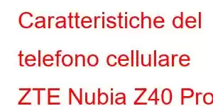 Caratteristiche del telefono cellulare ZTE Nubia Z40 Pro Gravity Edition