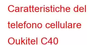 Caratteristiche del telefono cellulare Oukitel C40